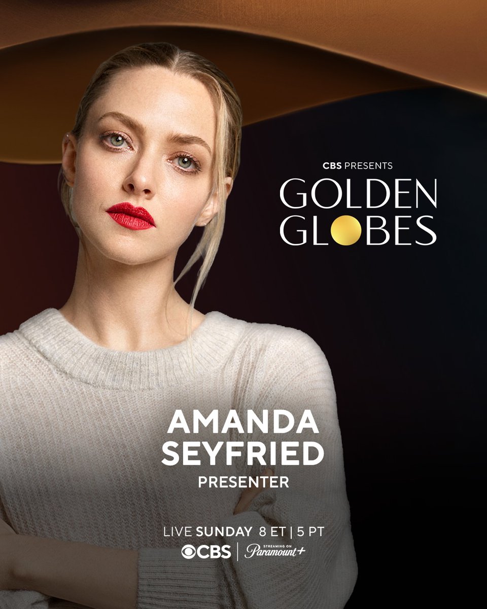 SeyfriedUpdates's tweet image. Amanda Seyfried will be one of the presenters at the #GoldenGlobes where she is nominated in two categories !

The 2026 Golden Globes are set to take place on Sunday, January 11, from 8 p.m. EST.