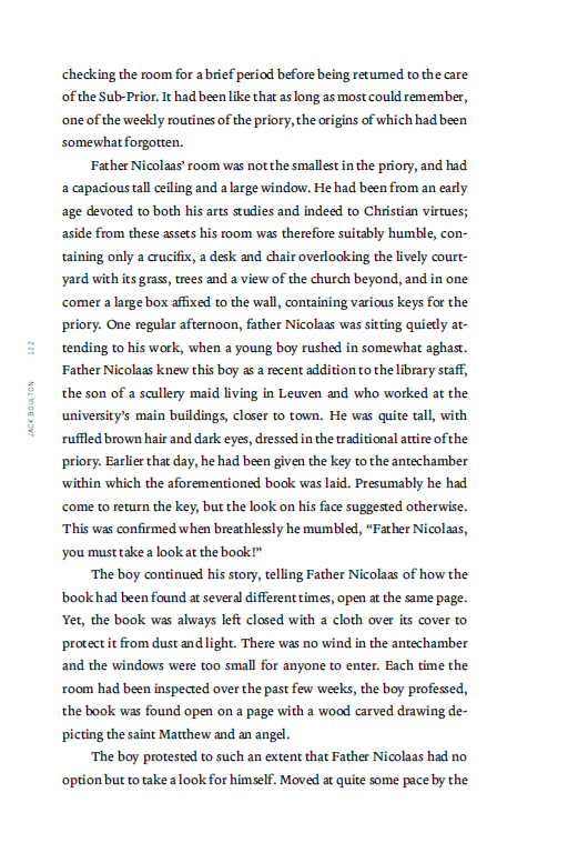jackb_is_here's tweet photo. Out now: ‘The Etching in the Antechamber’, a short story set in Leuven 1545–1555. Part of ‘The Decademeron’, celebrating 600 years of KU Leuven. Here are the first couple of pages. https://t.co/SE1VjqxswB