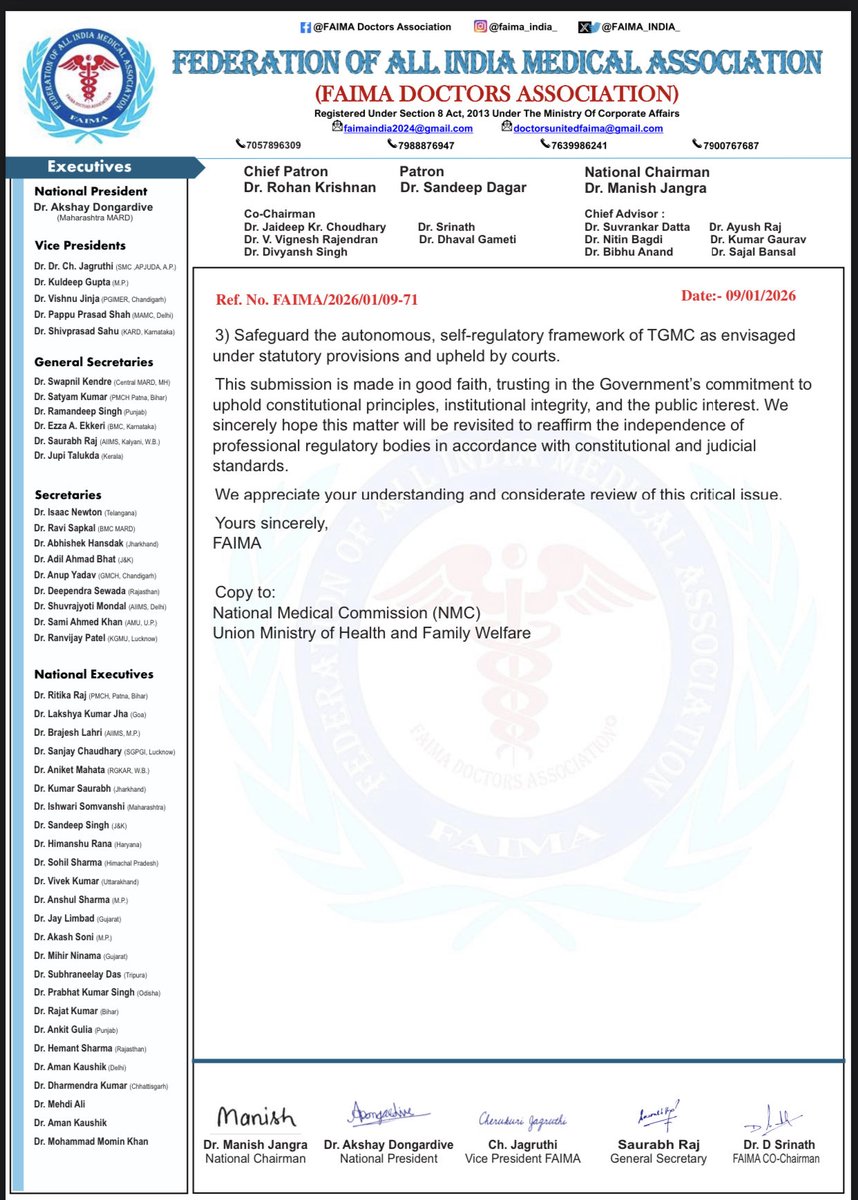 FAIMA_INDIA_'s tweet photo. "SHOCKING! FAIMA strongly opposes GO 229. Telangana Govt's GO 229 is a blow to democracy! Adding 4 ex-officio members dilutes elected members' majority in TGMC. 

We urge @TelanganaGovt toWithdraw GO 229 &amp; protect TGMC's autonomy. 

#SaveTGMC #FAIMA #HealthcareAutonomy https://t.co/4PFn57EhQB