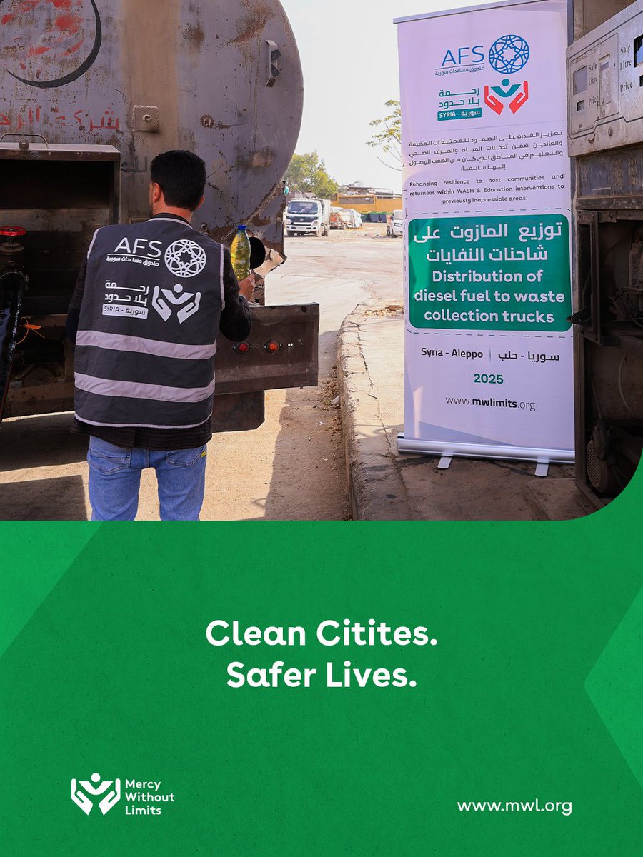 MWlimits's tweet image. As part of Rebuild Syria, #MWLimits provided diesel fuel to support waste collection services in local communities. #MWLimits