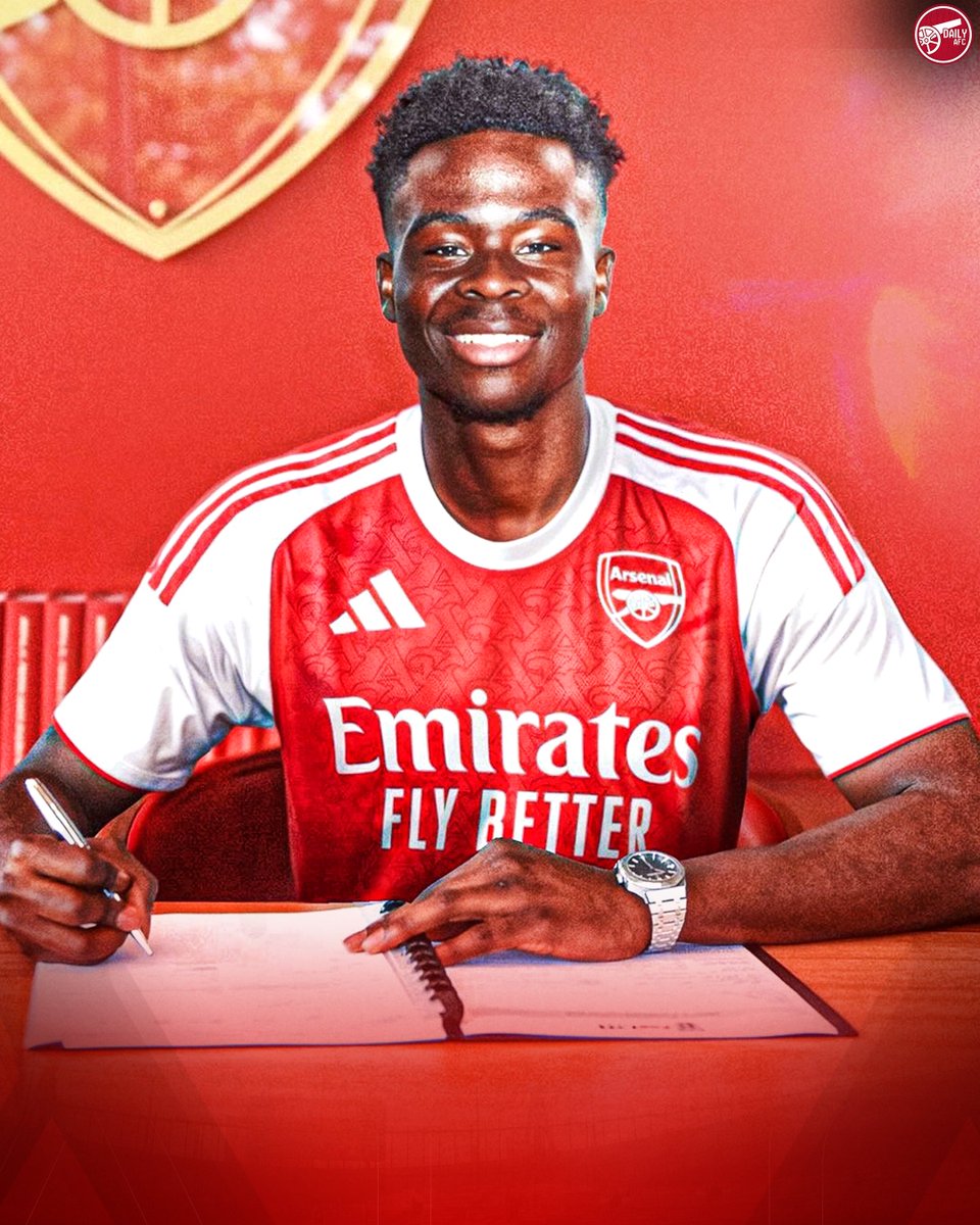 DailyAFC's tweet image. 🚨 Bukayo Saka has committed his future to Arsenal by agreeing a new and improved five-year deal. ✅✍️ [@David_Ornstein]