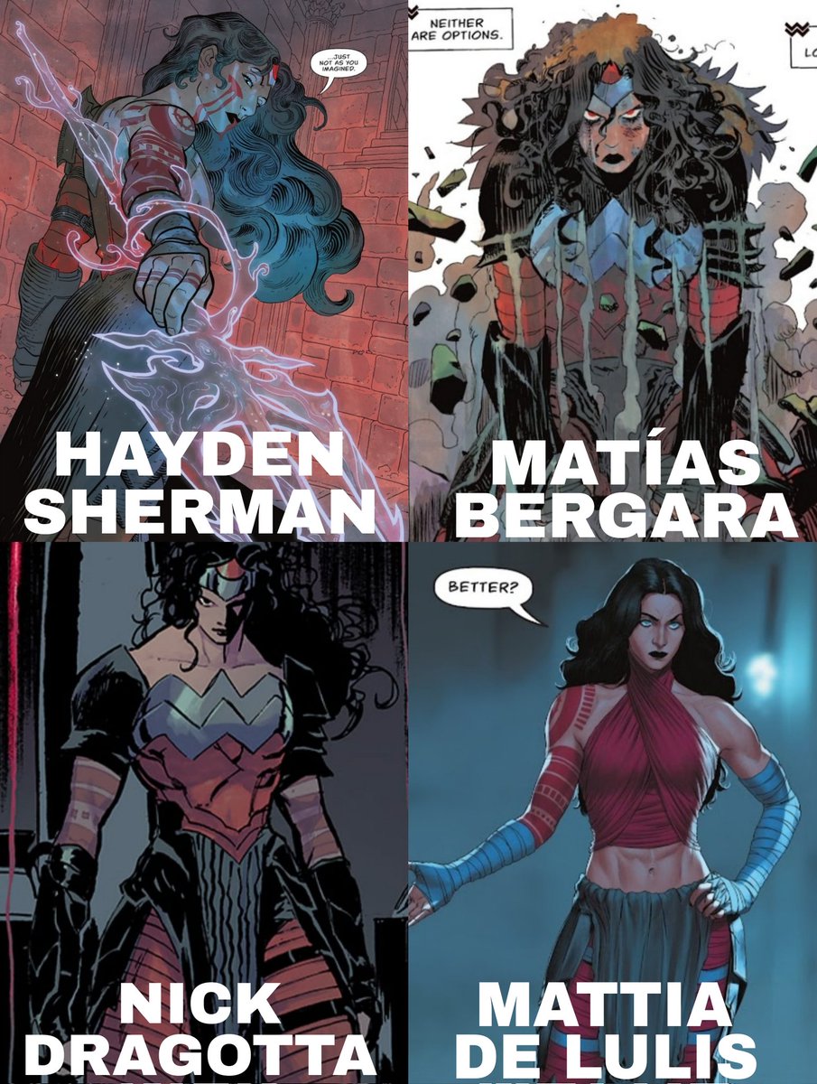 dcuworld's tweet image. Absolute Wonder Woman by different  Artist!

•Hayden Sherman
•Matías Bergara 
•Nick Dragotta 
•Mattia De Lulis