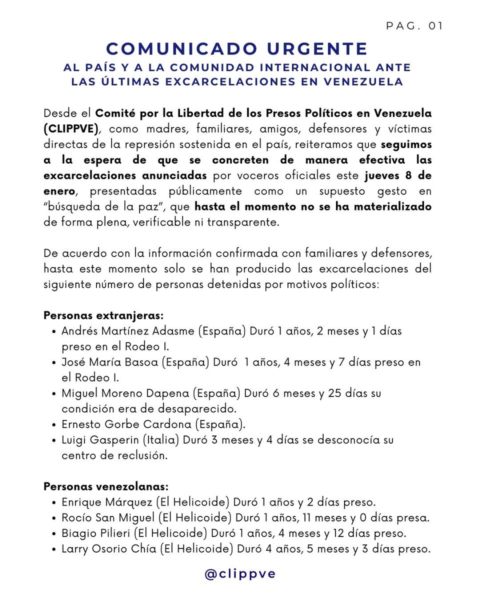 Comité por la Libertad de los Presos Políticos tweet media