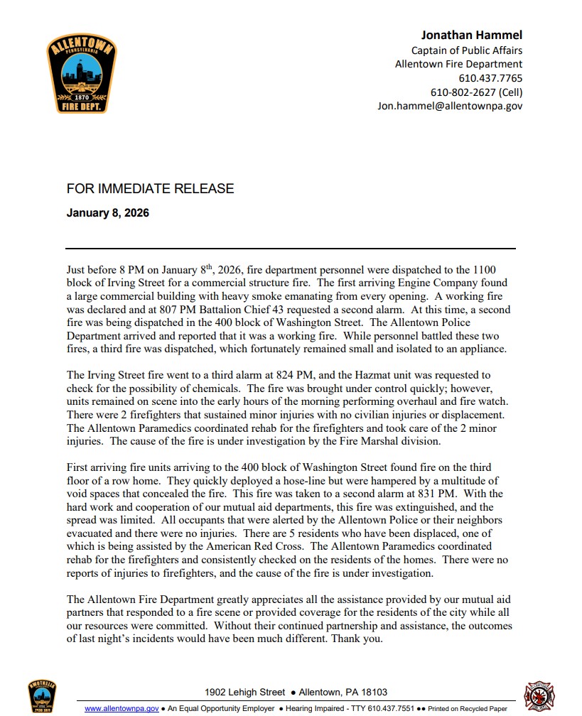 Allentown Fire Department tweet media