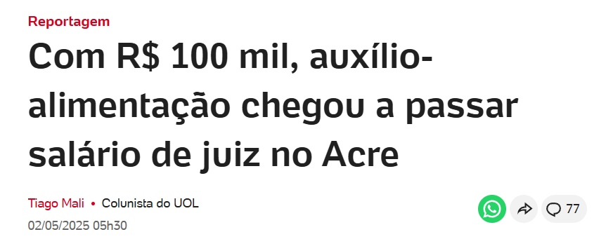 RicardoBerezin's tweet photo. Vou insistir: verbas indenizatórias existem para ressarcir despesas do agente público, não para remunerar seu trabalho

O que o Judiciário faz: inventa parcelas rotuladas como indenizatórias que, na essência, pagam pelo exercício da função. E, agora, o CNJ resolveu incorporar auxílios permanentes (como saúde e alimentação) na base de cálculo dessas parcelas, multiplicando o valor final

Para completar, TUDO vira retroativo, sem limite nem pudor. O TJ do Acre, por exemplo, paga auxílio-alimentação retroativo a 2004 para seus magistrados - são duas décadas de “ressarcimento”

É uma engenharia remuneratória travestida. É o penduricalho do penduricalho do penduricalho. Ou teto triplex: três camadas de puxadinho jurídico para furar o teto constitucional e fugir do fisco

Não sei onde vai parar, mas o Brasil e os brasileiros sofrem demais com essa pilhagem – não há outra palavra! – de recursos públicos