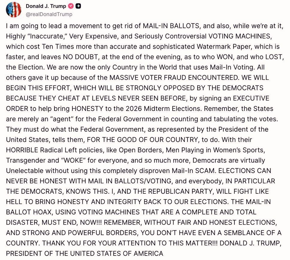 This week: we execute a U.S. citizen.

Next week: we take over elections to stop “fraud.”

It's so transparent what's going on here.