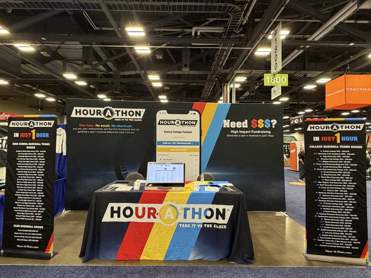HOURATHON's tweet image. Come visit us at booth 1916 at the @ABCA1945 convention! 

#ABCA2026 #ABCAConvention