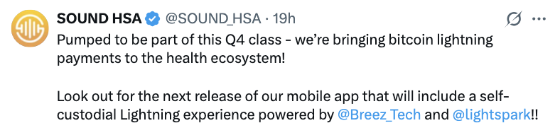 Yesterday we announced the Breez SDK: Class of Q4 2025.

Huge shoutout to the builders shipping the next generation of bitcoin-powered apps.

Developers: what will YOU build in 2026? 👇