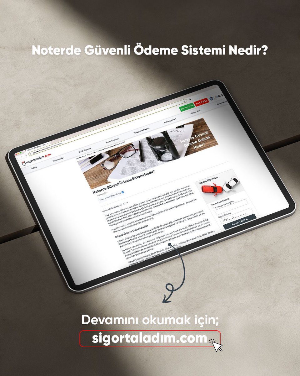 Noterde güvenli ödeme sistemi hakkındaki yazımız sigortaladım.com blog’da yayında!

Yazının tamamı için: sigortaladim.com/noterde-guvenl…