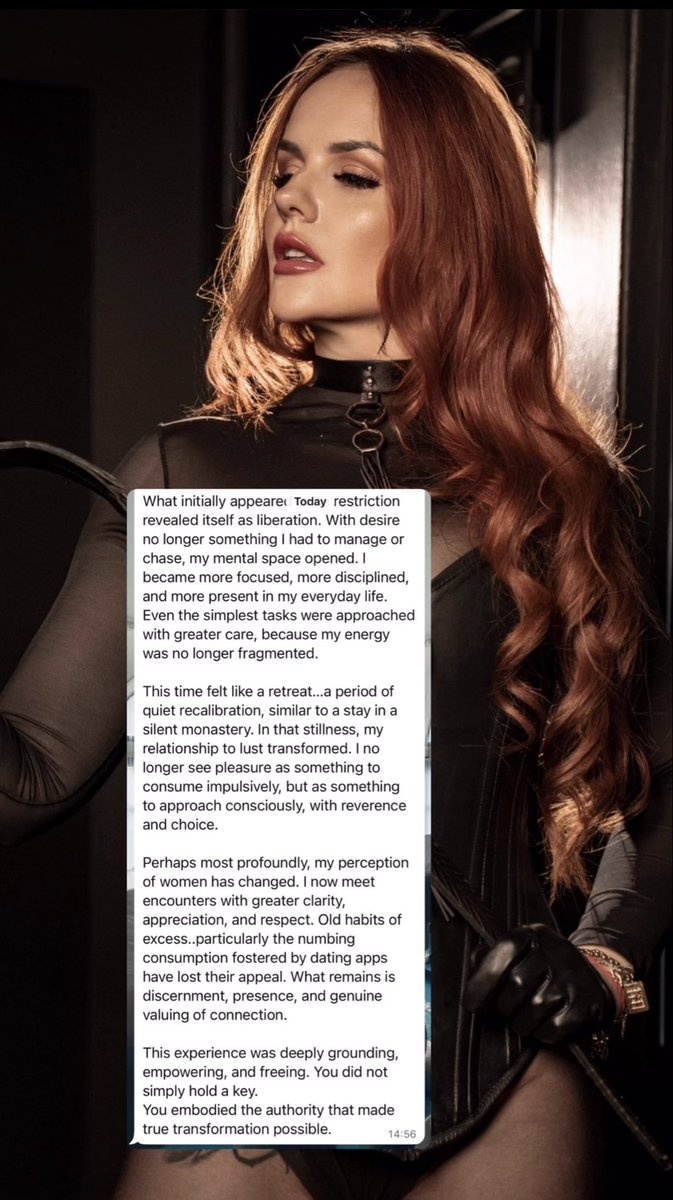 Lady_van_Cane's tweet image. Chastity is not a game to me.
It is a discipline. A devotion. A conscious choice.

The act of holding another’s desire of containing, guiding, and refining it..is something I deeply value. Not for control alone, but for the transformation it creates. Chastity, when held with…