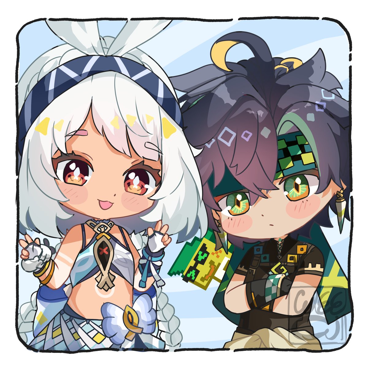 #mualani #kinich #Chibi 
#GenshinImpact #原神 #fanart 
#VGenComms