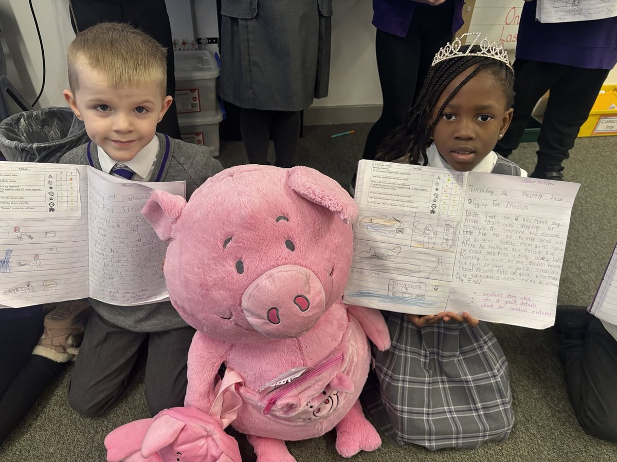 Here are the Star Writers ✍️ in P3b this week. We wrote a narrative story about a Pirate Searchng for Treasure! 🏴‍☠️ <a href="/ASP180/">All Saints Primary School, Greenock</a>