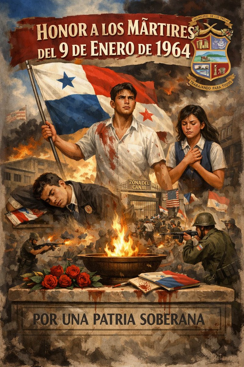 🇵🇦 9 de Enero de 1964 – 9 de Enero de 2026 | 62 años 🇵🇦
Hoy recordamos uno de los episodios más dolorosos de nuestra patria.
Estudiantes panameños se levantaron en defensa del derecho de izar nuestra bandera en la entonces llamada Zona del Canal.
🇵🇦 ¡Los mártires no se olvidan!