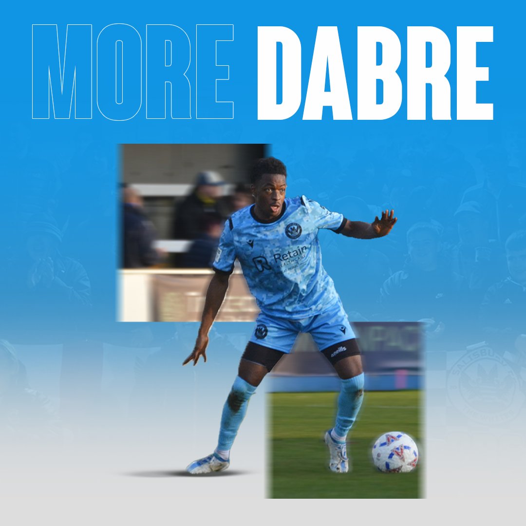 SalisburyFC's tweet photo. More Dabre! 🙌

The club are delighted to announce that Mo Dabre has extended his stay on loan with the Whites until the end of the season from Sutton United.

#SalisburyFC #COYW https://t.co/jJCm7hiFpQ