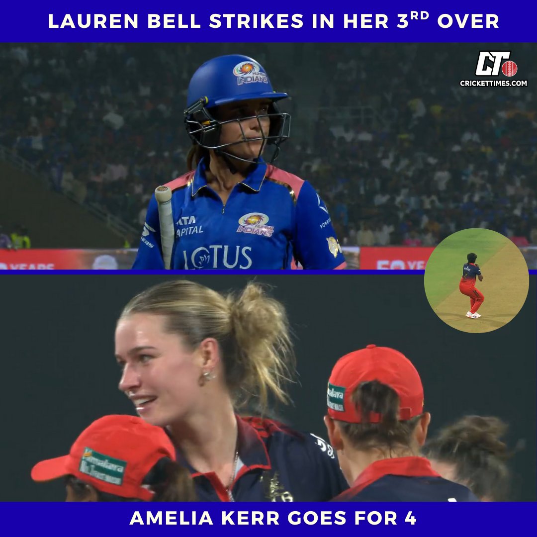 Amelia Kerr's struggle comes to an end, 4 runs of 15 balls 🏏

#WPL2026 #MIvRCB