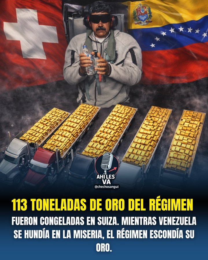 Vaya, pues parece ser que los Españoles no fueron los que se llevaron el oro, después de todo 🤡

Nicolás Maduro escondía 113 TONELADAS DE ORO en Suiza 🥇