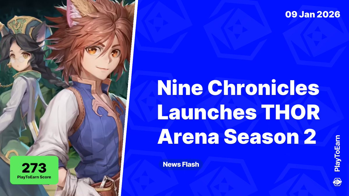 PlayToEarn's tweet image. Nine Chronicles Launches THOR Arena Season 2 With 600,000 NCG in Rewards 📰

PlayToEarn Score: 273 📈

The announcement follows earlier teasers that framed the season as a high-intensity PvP window tied to the THOR Arena format.

Read more 🧵