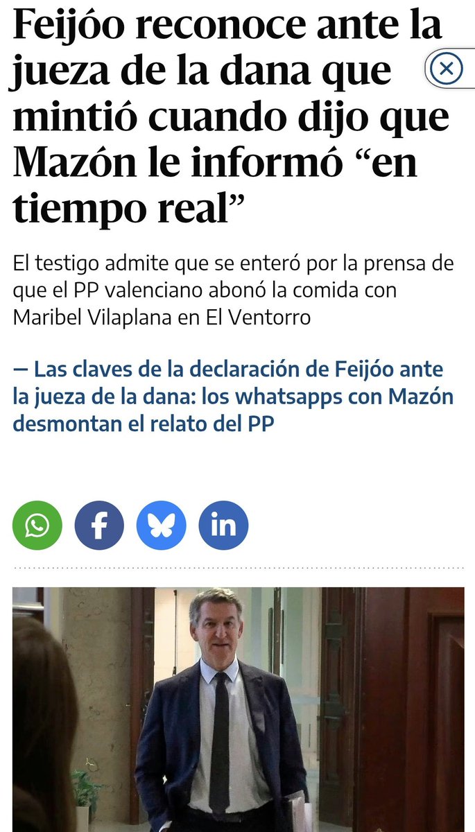 Pues al final parece que Feijoo nos desinformó en tiempo real, pero como mentir no es delito, pues no pasa nada, pero con la jueza de la DANA no se ha atrevido por si acaso.