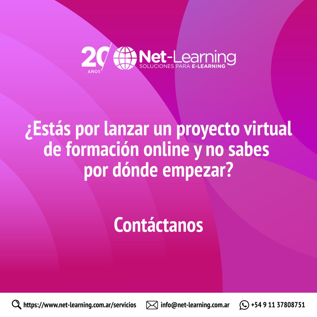 ¿Tu organización está por iniciar un proyecto de formación virtual?
En Net-Learning ofrecemos consultoría estratégica para acompañar cada etapa del e-learning: diagnóstico, planificación e implementación.
🔗 net-learning.com.ar/servicios
Estamos para asesorarte: