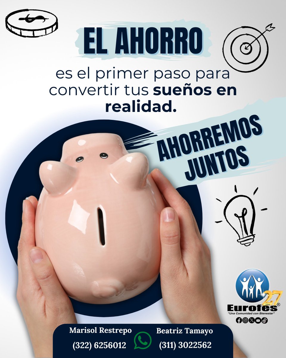 ✨ El ahorro es el primer paso para convertir tus sueños en realidad.
Porque cada meta comienza con una decisión: empezar hoy.

💰 Ahorremos juntos
🎯 Construyamos futuro

bienestarsocial@eurofes.com

🤳 3226256012 | 🤳 3113022562

#Viernes #enero2026 #Ahorro #Sueños