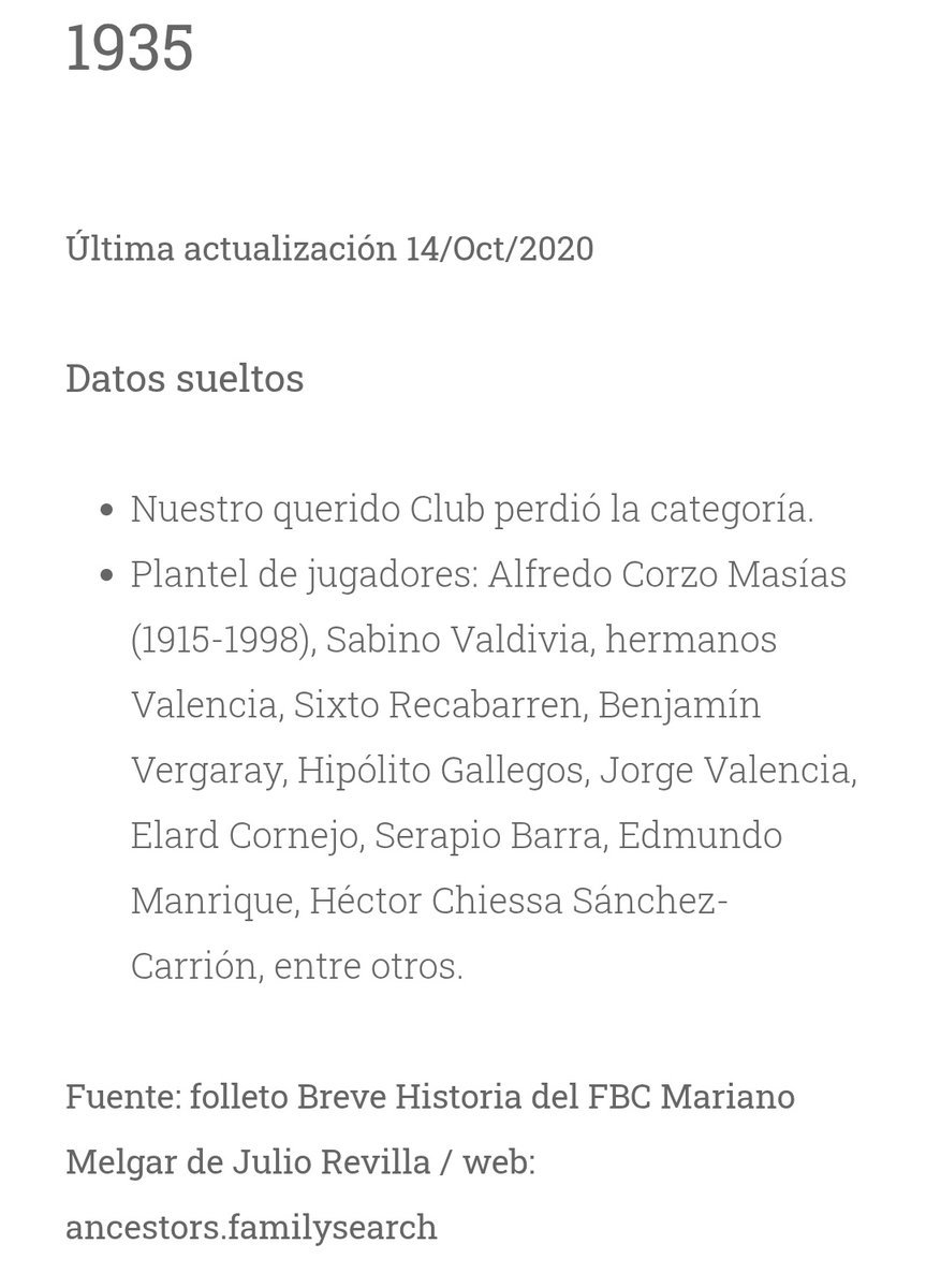 pencoismo's tweet image. Busqué en Google: "FBC Melgar 1935" -año que campeonó Boys por primera vez- y me salió esto. 

Cómo vas a jugar 16 años la SEGUNDA DE AREQUIPA 🤏🏻