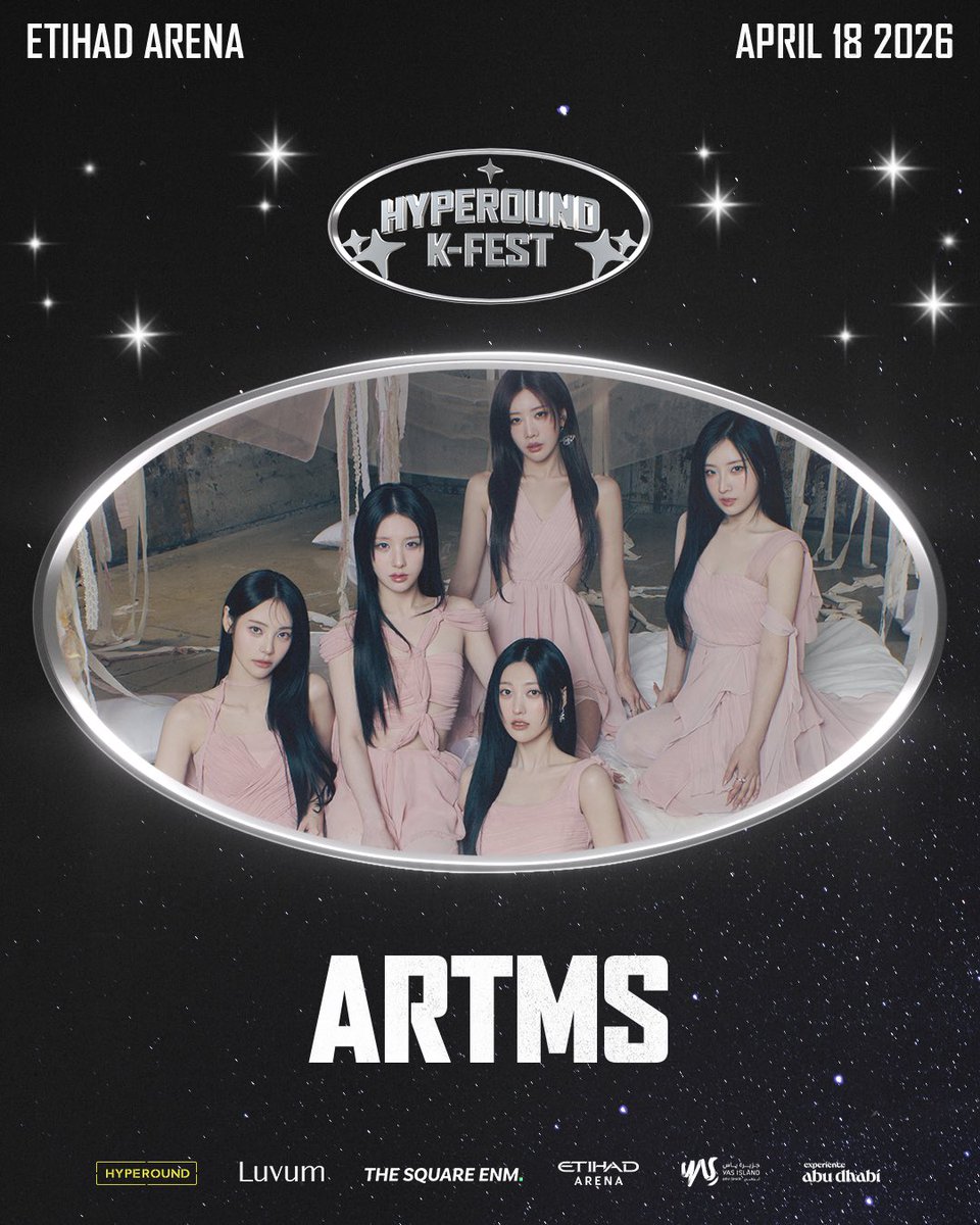 ARTMS is coming to Abu Dhabi
OURII، هذه رسالتنا لكم 💫 ARTMS قادمات إلى أبوظبي

🗓️ APRIL 18, 2026
📍 ETIHAD ARENA, ABU DHABI
🎫 etihadarena.ae | Platinumlist.net

#HyperoundKFest_AbuDhabi #Hyperound2026 #ARTMS #OURII