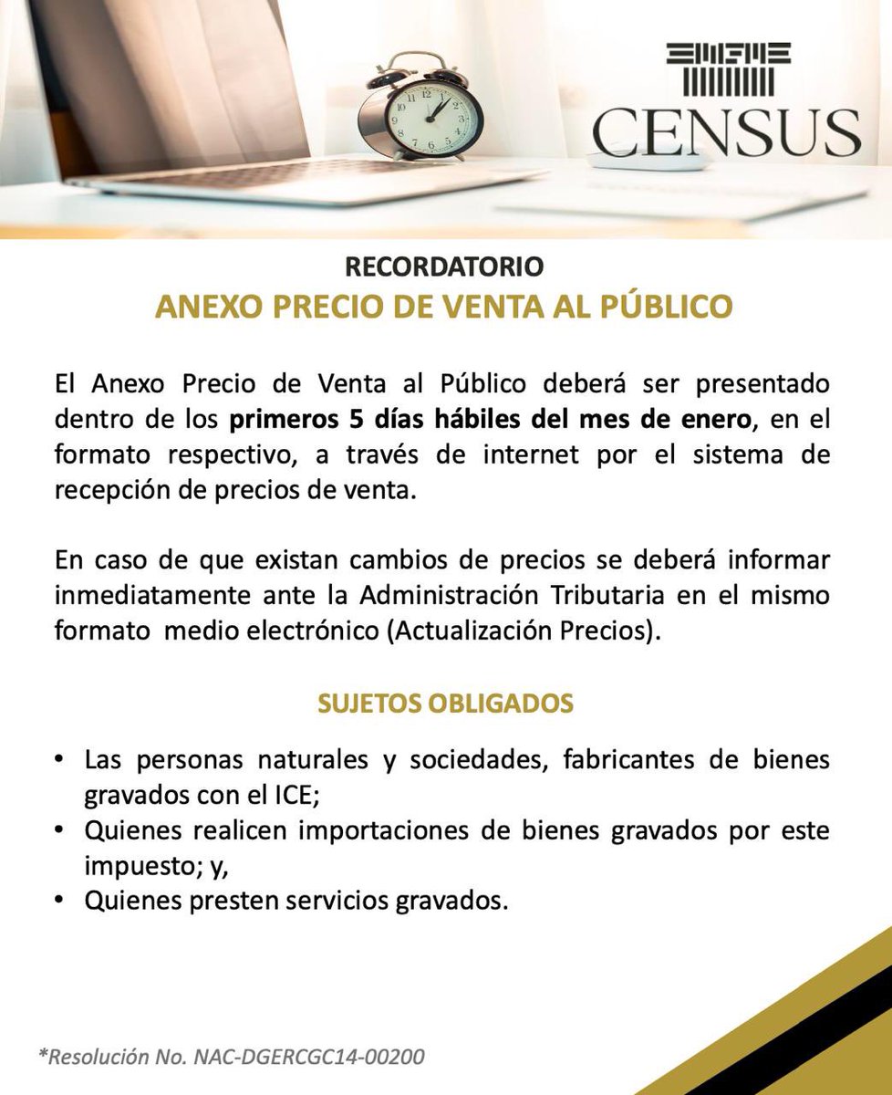 CensusEc's tweet image. 🔔 Recordatorio | Anexo Precio de Venta al Público (PVP) Lee más aquí: