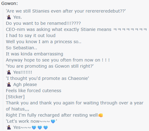 litell_johnn's tweet image. Chat highlights: Gowon keeps her stage name and fandom name (260109)

Text links:
reddit.com/r/LOONA/commen…