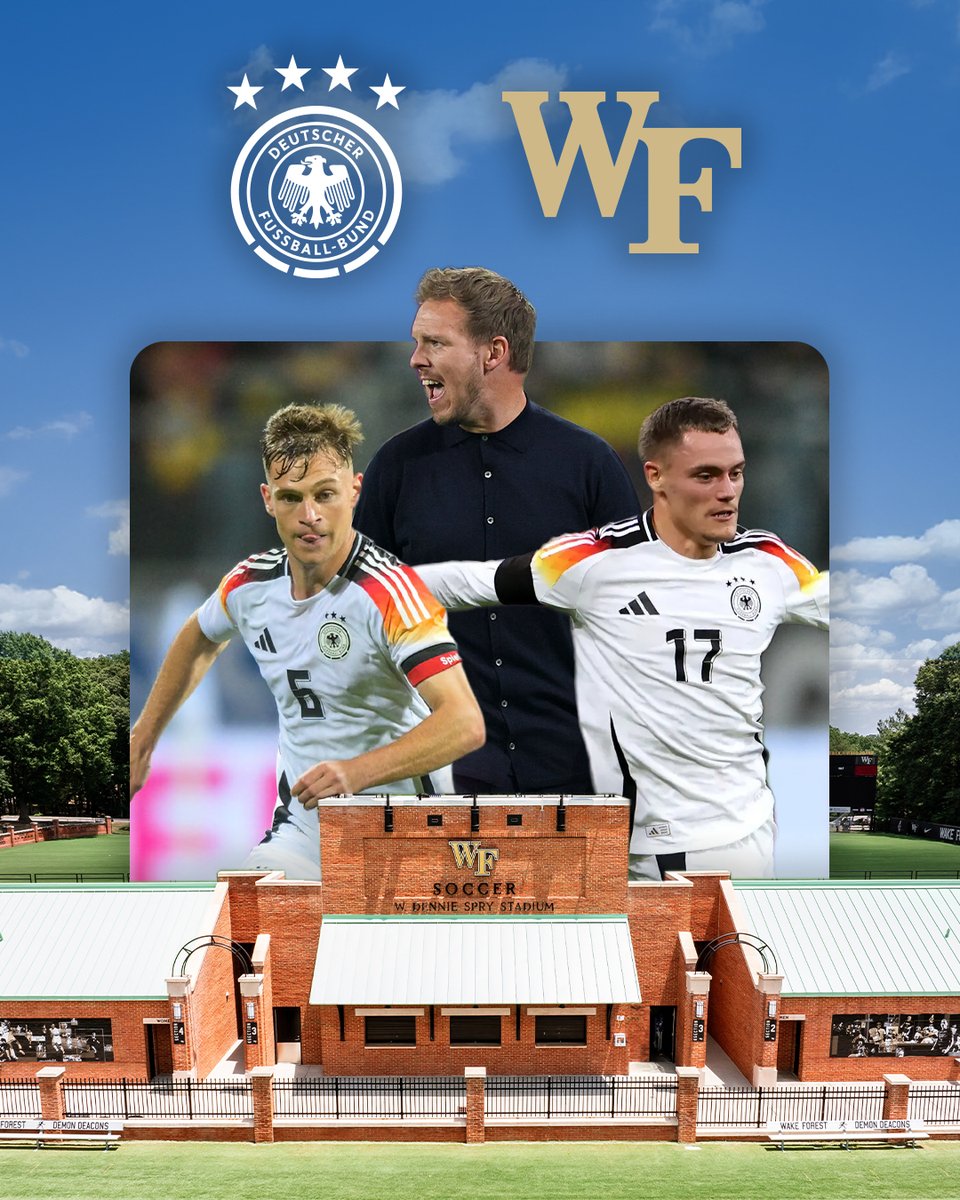 DemonDeacons's tweet image. Wake Forest University is teaming up with the German Men’s National Team, the City of Winston-Salem and The Graylyn Estate — welcoming the four-time world champions to campus as they prepare for the 2026 FIFA World Cup™ with training based at Spry Stadium and Wake Forest’s…