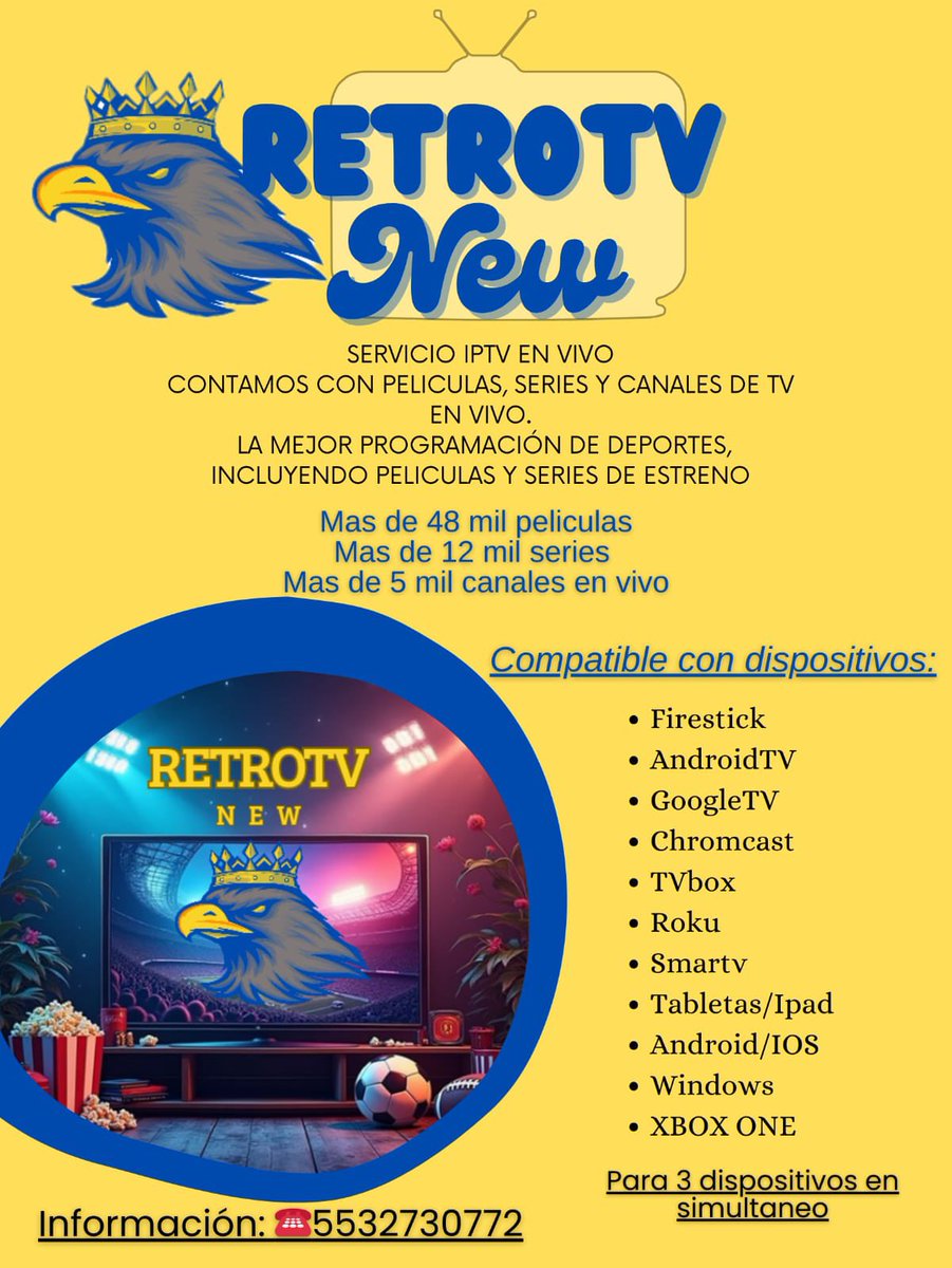 BackToTheRetro3's tweet image. Hoy inicia la liga mx, y no hay mejor lugar para ver a tu equipo favorito que RetroTv!! 

¡HEMOS MEJORADO PARA TI !

Ahora con más canales, más series, más peliculas y la mejor estabilidad!!

¡Contrata ahora mismo!

WA: 55 3273 0772 

RetroTv tenemos todo lo que quieres ver! 📺