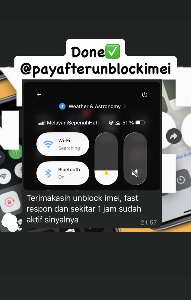 PAUIIMEI's tweet image. Bismillah,semoga hari ini lancar orderan,Yuk unblock unlock imei kalian sekarang sebelum harga naik guys,buruan klik wa kita yah💕

TRY ONLY:180.000
3 BULAN:265.000🤗
BEACUKAI: 720.000🤗

PROSES CEPAT DAN BERGARANSI 90 HARI💝
WA ADMIN💖:
wa.me/+6289525392822
