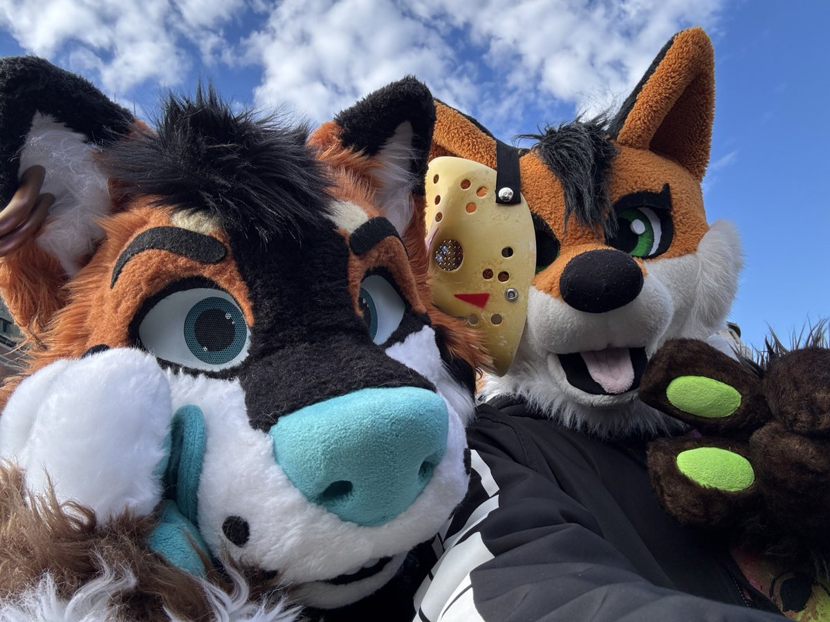 The goofy aahh Beans!!

With <a href="/SomeWolfy/">Dam the Big Gay Wolf 🌈✨</a> 
#FursuitFriday