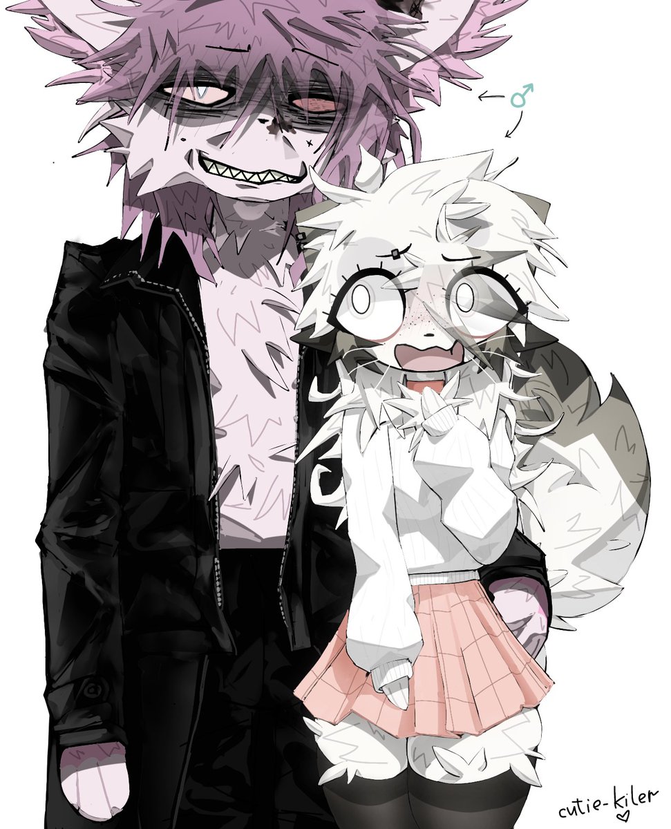 CutieKiler's tweet photo. left is a sheldyy 
He eats people and I eat cereal with milk ,'3 https://t.co/SkhrpjMzCN