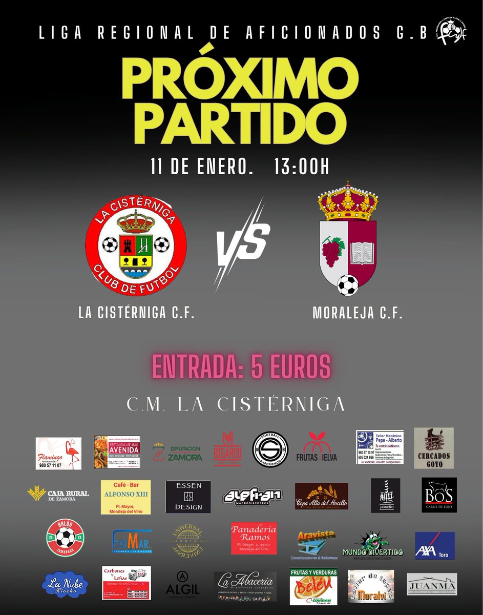 JORNADA 15 || ⚽ VOLVEMOS ⚽

Después del parón de Navidad, el Moraleja C.F. regresa a la competición.
Este domingo 11 de enero, visitamos La Cistérniga con la ilusión de cambiar la dinámica y empezar el año sumando.

🕐 13:00 h
🏟 C.M. La Cistérniga