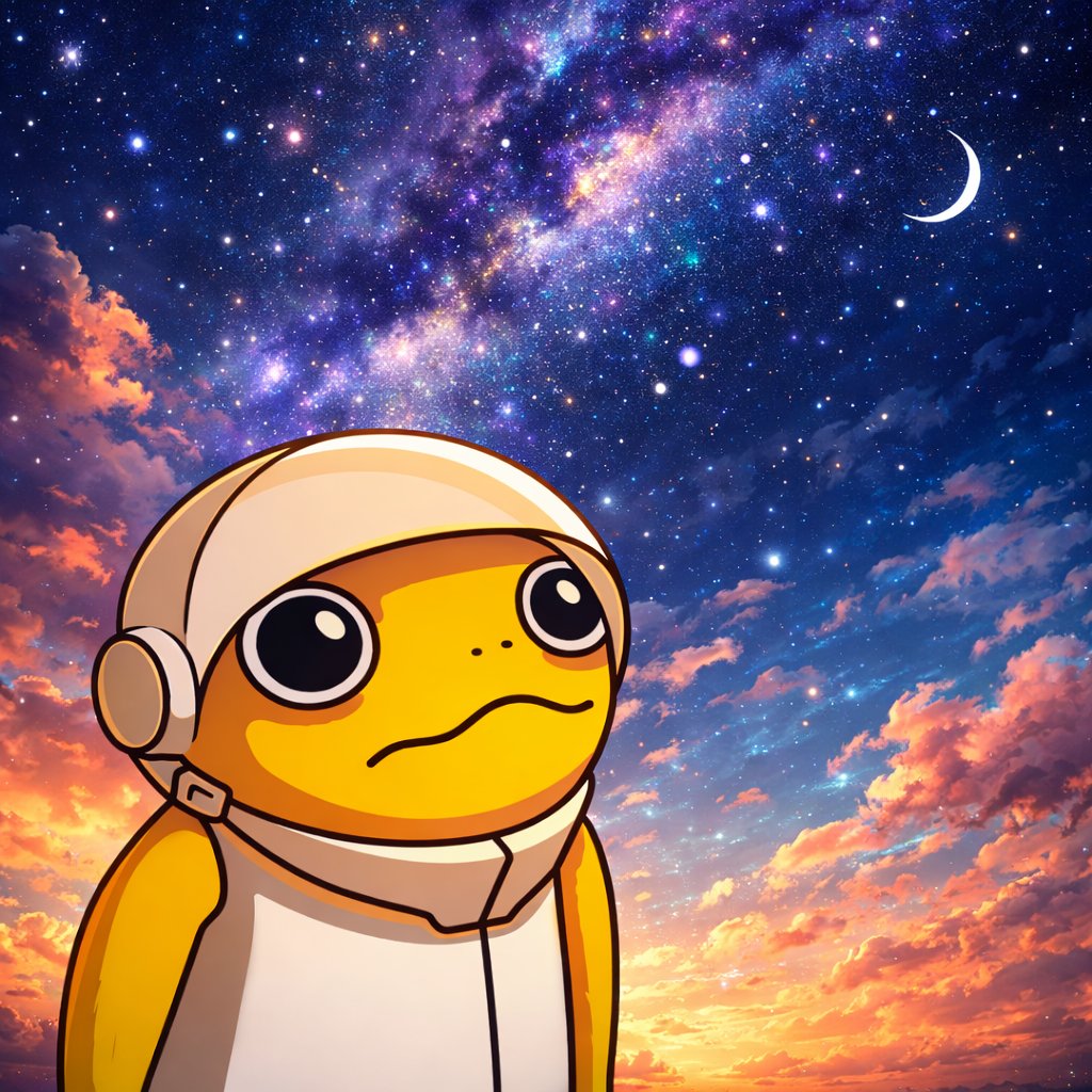 xraiman's tweet photo. The sky didn’t end… it evolved.
Clouds dissolve into constellations.
Dreams turn into galaxies.
Same toad. Bigger horizon.
Eyes up, the universe is calling. 🐸✨🚀
#TurboToadToken #CosmicShift @TurboToadToken $TURBO https://t.co/XcvWb52Jt8