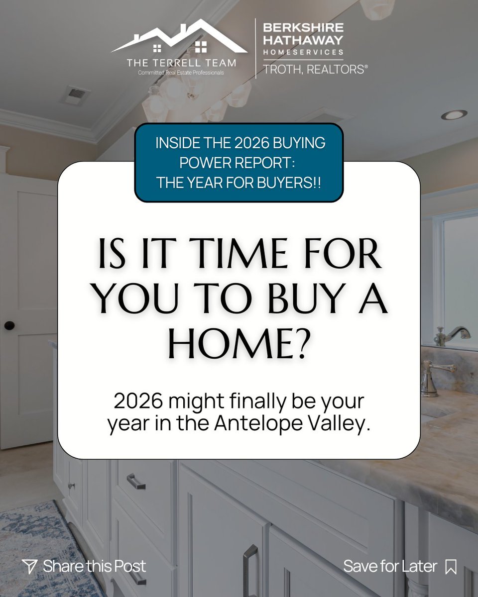 DougTerrell3's tweet image. Inside the 2026 Real Estate Buyers Report.
IT'S THE YEAR FOR BUYERS!
THE TERRELL TEAM  661-803-0269