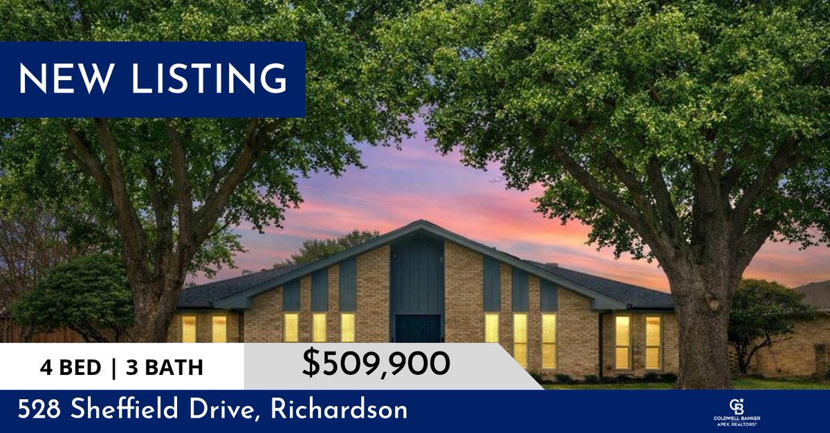 AmyClements5's tweet image. 📍 New Listing 📍 Take a look at this fantastic new property that just hit the market located at 528 Sheffield Drive in Richardson. Reach out here or at (214) 763-0571 for more information!

Listed by Beckye Evans

Amy Cleme... aclements.cbapex.com/showcase/528-s…