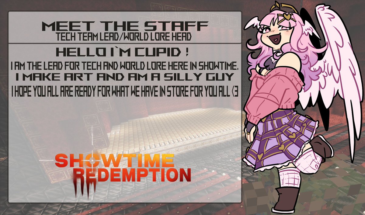 Let's meet our world lore leaders ! #showtimeredemption #srsmp 
⛓️ <a href="/Rosaluxaa/">🩵 Rosaluxa 🩵</a> <a href="/CupidsArrowVSA/">CupidsArrow//VSA</a> 

🎨: <a href="/autumnruns/">❄️ Autumn ❄️autumnruns.bsky</a>