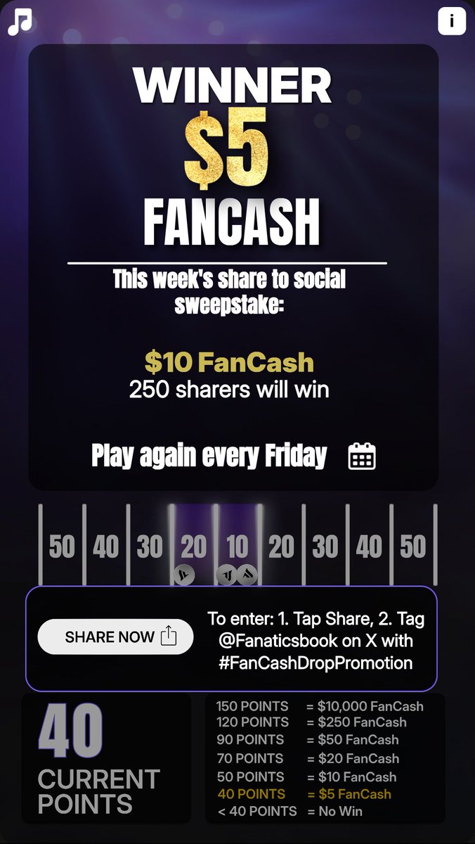 salenac75's tweet photo. Play the #FanCashDropPromotion today
https://t.co/UWNylxer3D https://t.co/P62vaLtKqV