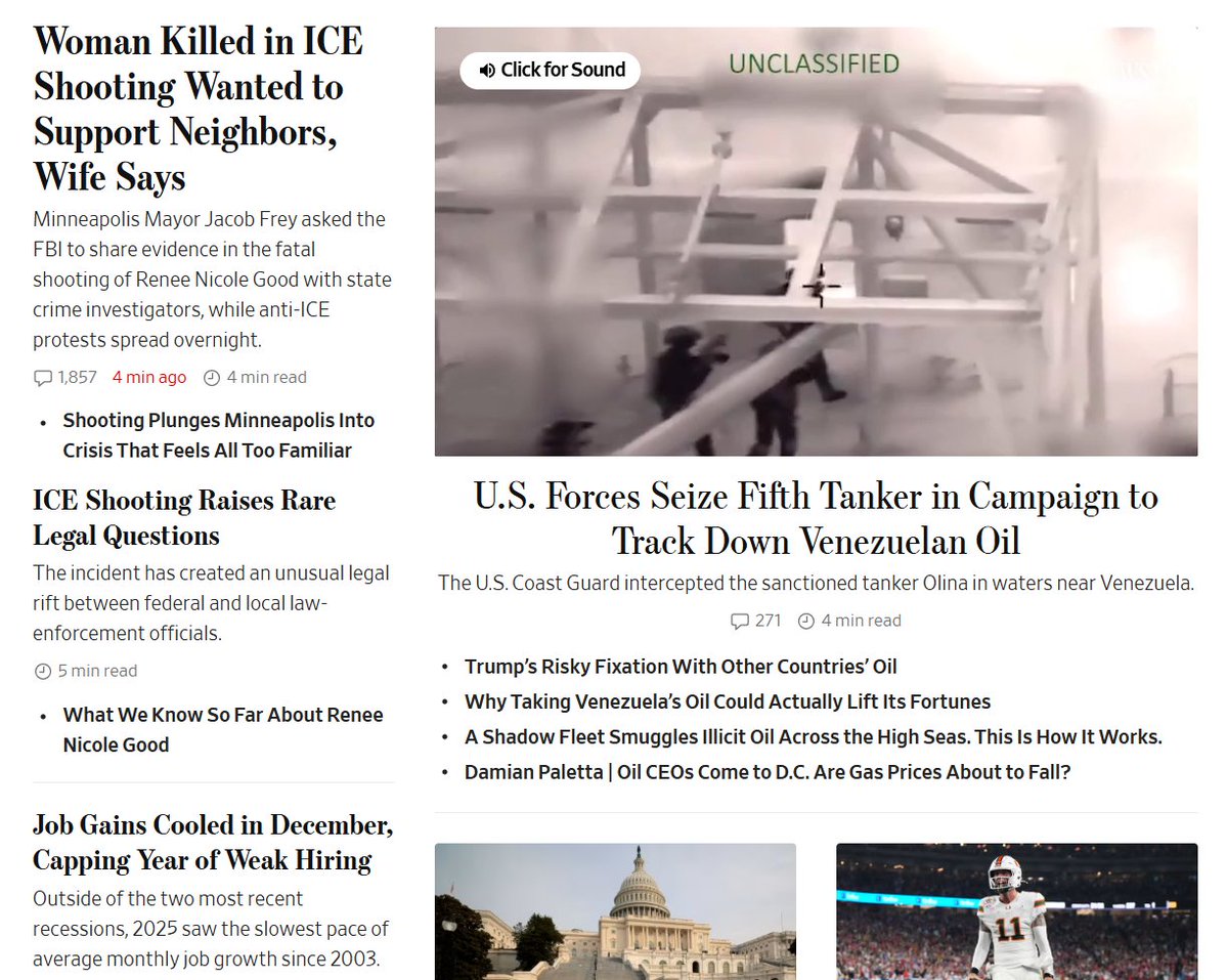 charnizard's tweet image. Every fucking headline is bad in the WSJ and they are ALL because of our morally bankrupt, wanna be dictator, dumbass president.