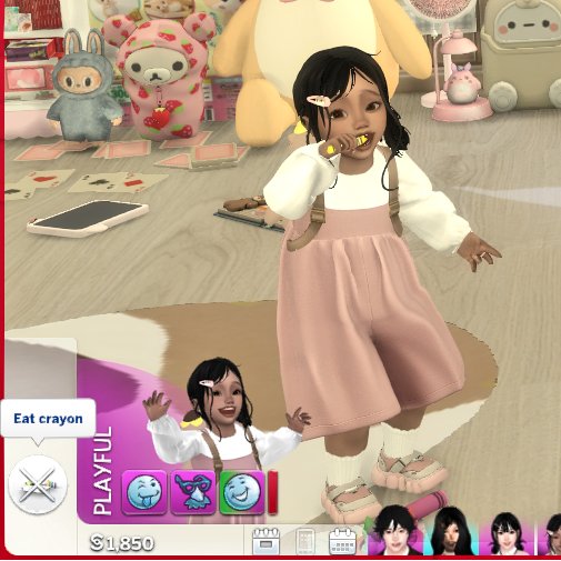 milkemie's tweet image. i didn't know toddlers could just eat crayons autonomously? and then she wants to look at me like i made her do it, girl you did that to yourself 😭