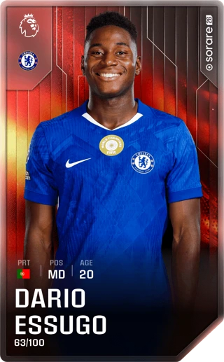 🚨Giveway!!!🚨

This gameweek is so boring😂

Lets do a giveway🎉

We are giving away this Dario Essugo rare inseason Chelsea card

Draw sometime tomorrow👍

To Enter
1⃣Follow <a href="/yorkiewill/">yorkiewill</a> 
2⃣Tell me where your team is going to finish this season
3⃣Like &amp; Repost

#sorare #sorare26