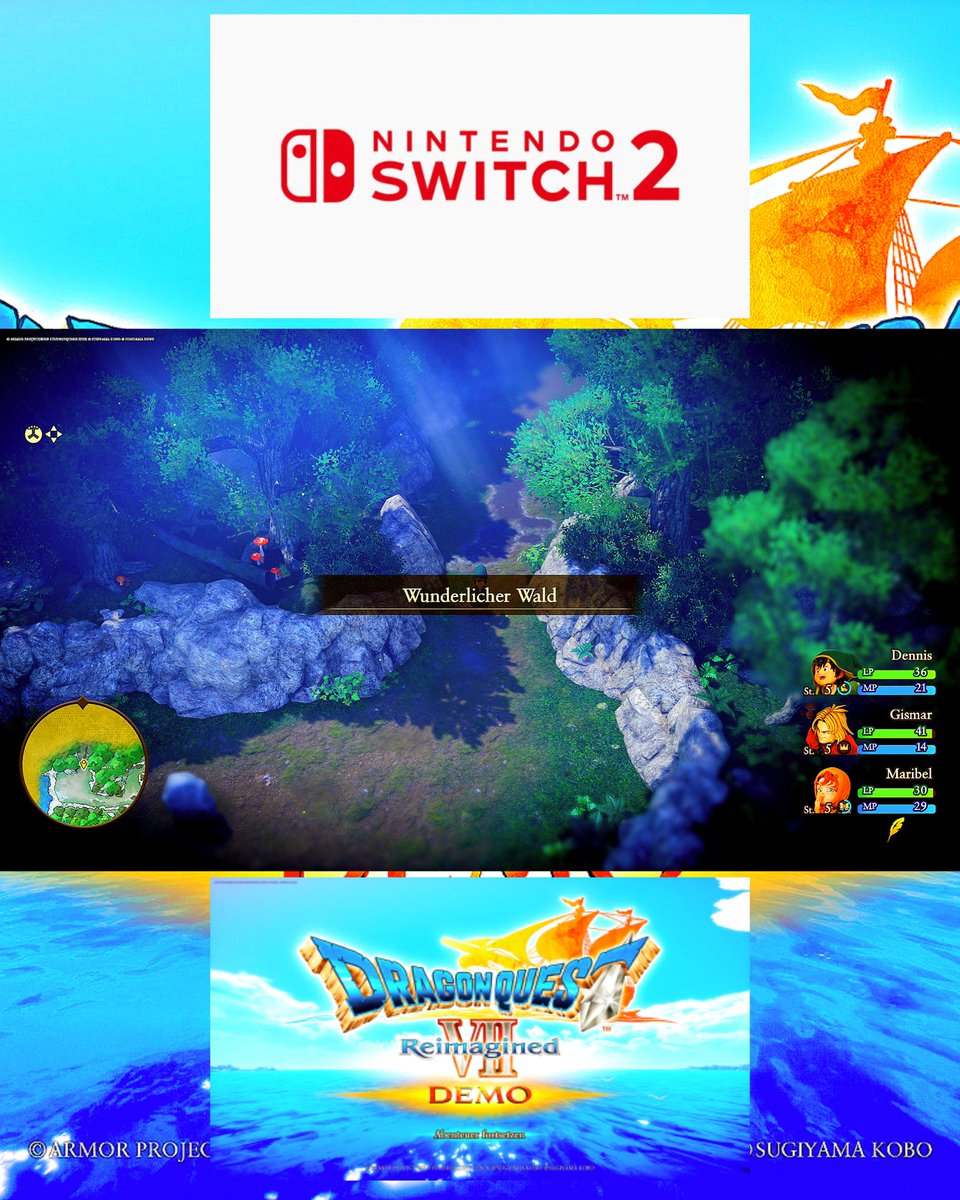 Dennis_RPGKING's tweet photo. #NintendoSwitch2 #DragonQuestVIIReimagined #Demoversion Spieltagebuch Update: Maribel hat sich meiner Gruppe angeschlossen,Ein neues Gebiet und 2 neue Orte freigeschaltet und erreicht: Gebiet: Hilmarsheim und Orte: Umland von Hilmarsheim und Wunderlicher Wald Siehe Bilder Yeah🙂 https://t.co/PNVWxH27Wk