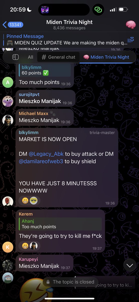 damilareofweb3's tweet image. Gm Chat.

Today was a fun and hectic Trivia night, and for the first time in 15 weeks of trivia nights, my fingers actually begged me to rest😂.

We started of nicely with everything looking sharp and smooth even though @cryptee__ @blkylimm and myself knew we would have to cover…