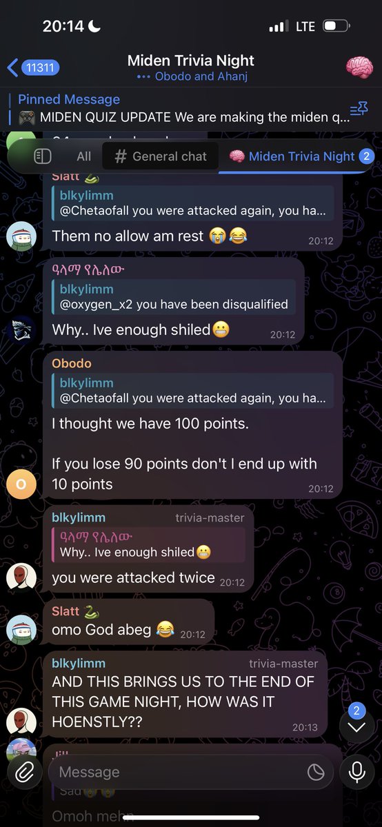 damilareofweb3's tweet image. Gm Chat.

Today was a fun and hectic Trivia night, and for the first time in 15 weeks of trivia nights, my fingers actually begged me to rest😂.

We started of nicely with everything looking sharp and smooth even though @cryptee__ @blkylimm and myself knew we would have to cover…