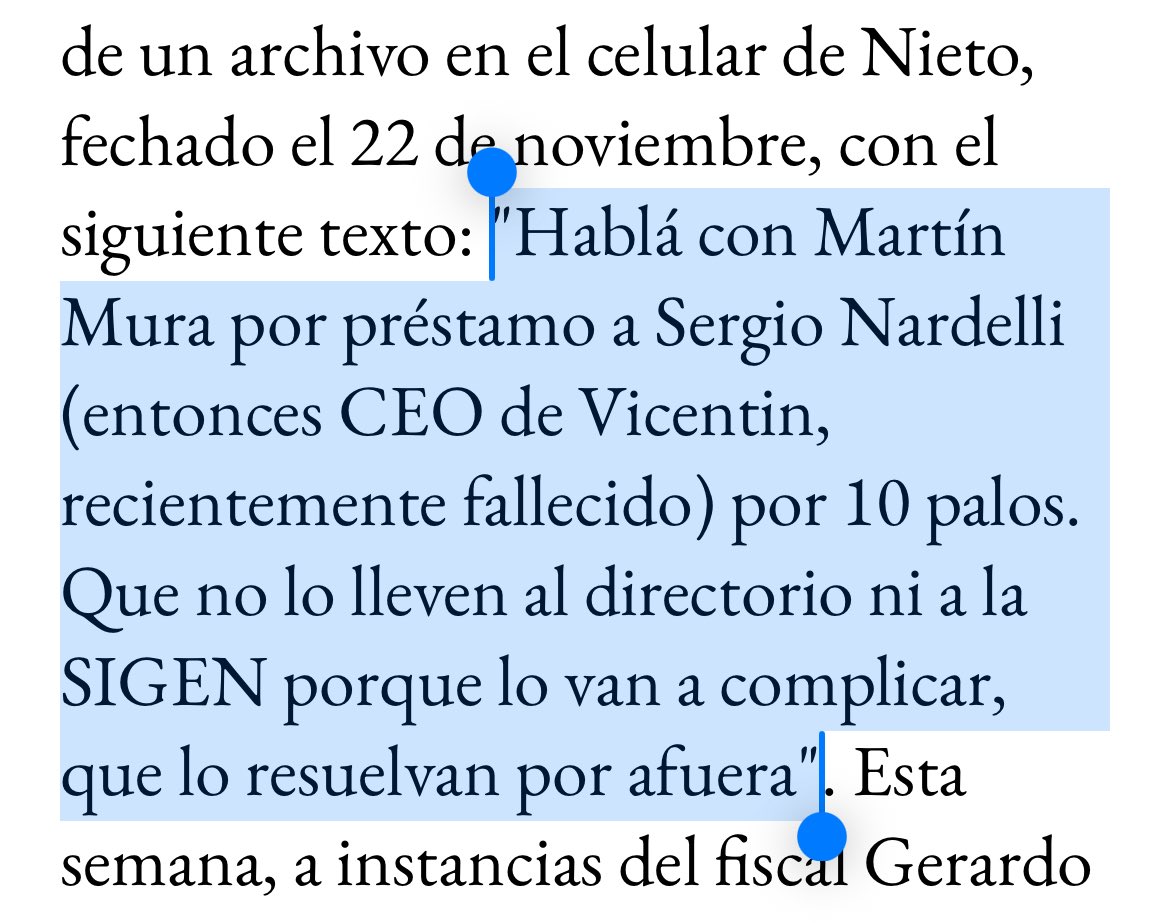Macri mandó este mensaje a su secretario Darío Nieto, en el mismo momento en que el Banco Nación renovaba préstamos a Vicentín y sus dueños fugaban USD, la causa que tiene a G. Fraga y Llach embargados.
Macri y Nieto no están en el radar judicial ni periodístico por el peso de la