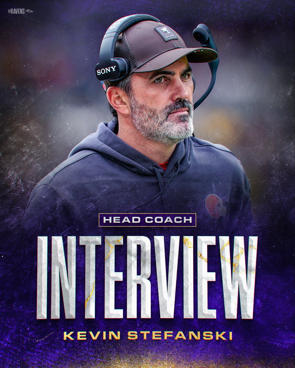 Ravens's tweet image. We have completed an interview with Kevin Stefanski for our head coach position.