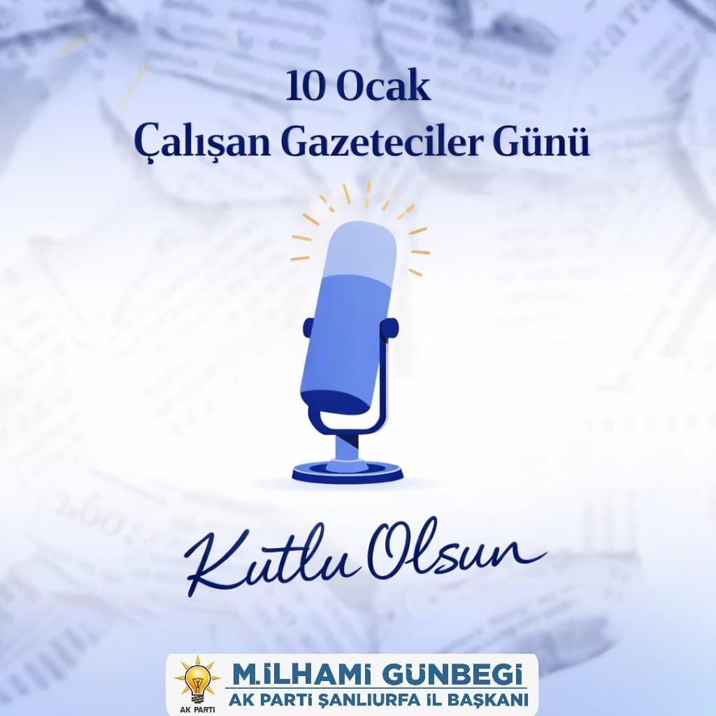 Kamuoyunun doğru, tarafsız ve hızlı bilgilendirilmesi adına büyük bir fedakarlıkla görev yapan kıymetli basın mensuplarımızın 10 Ocak Çalışan Gazeteciler Gününü kutluyorum.

Tüm basın mensuplarımıza çalışmalarında başarılar diliyorum.