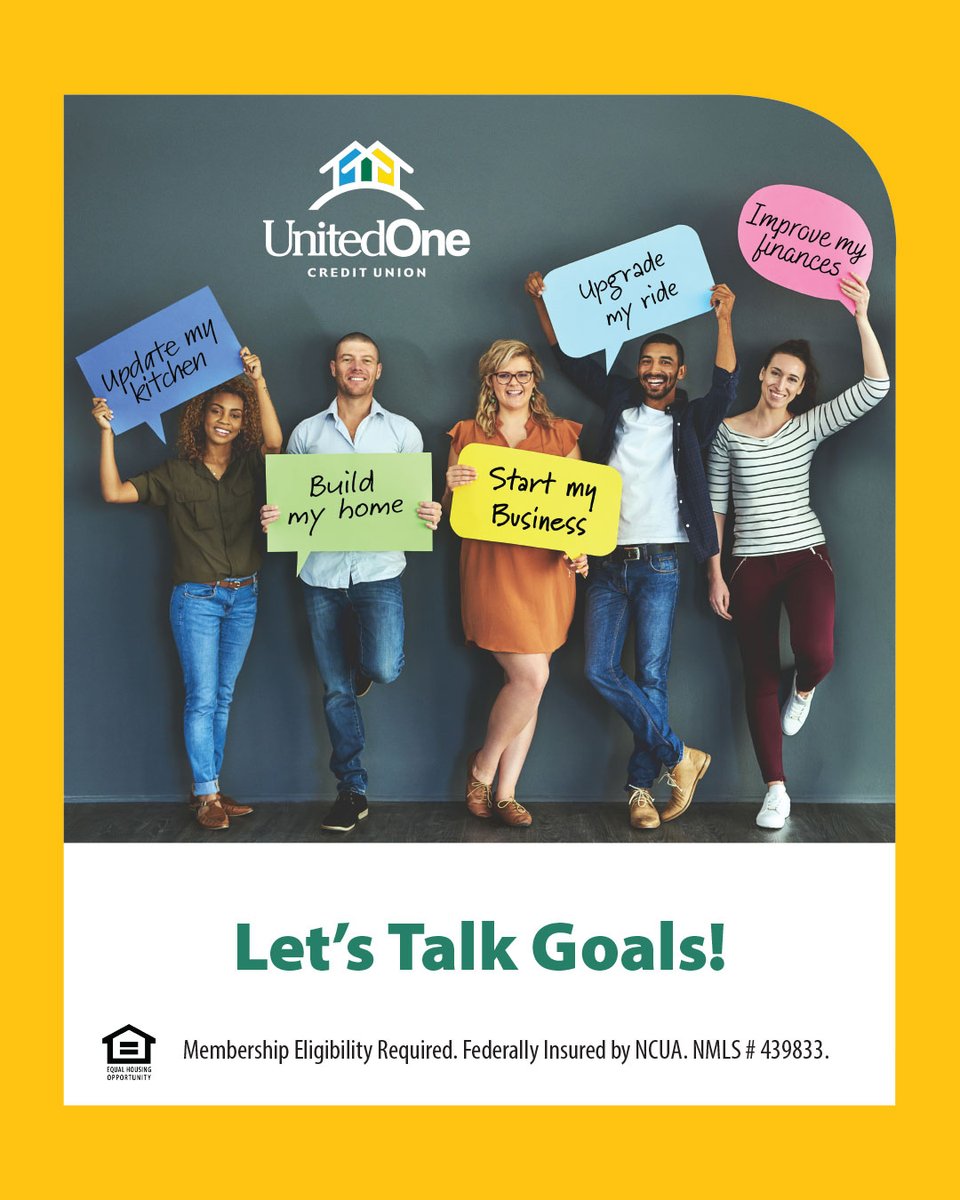 UnitedOneCU's tweet image. Explore loan options &amp;amp; financial wellness support at UnitedOne.org.

*Home Loans - Buy, build, remodel your way
*Auto Loans - Upgrade your ride with affordable rates
*Business - Fuel growth w/flexible funding
*Financial Wellness - Strengthen money habits!