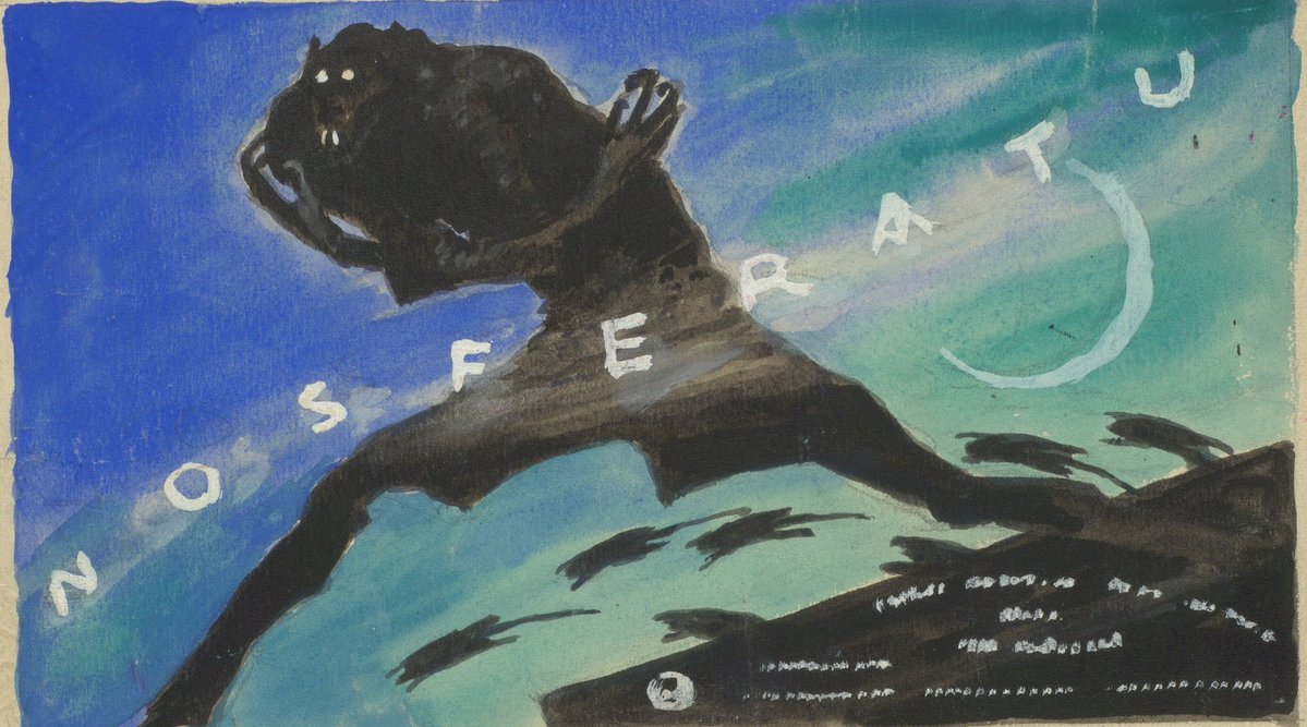 solisolsoli's tweet image. Poster concept art for "Nosferatu", 1921, by Albin Grau